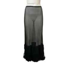 Gonna lunga tessuto a rete con fondo in pizzo